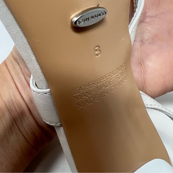 NEW Tony Bianco x Revolve Curtis Heeled Sandals Ivory Leather Thong Heels Size 8 - Picture 12 of 15